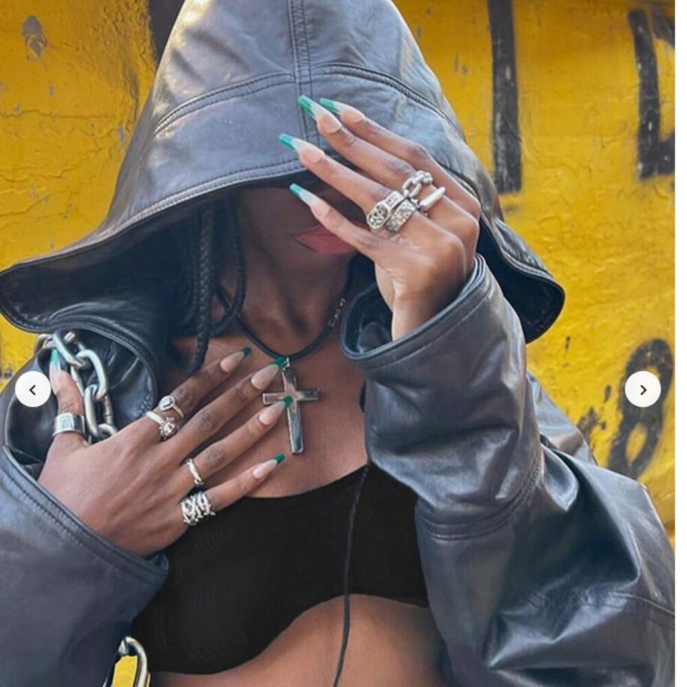 Black Vegan Leather Shrug with Hood   Large size 8/10
